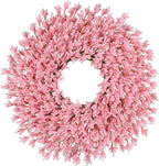 26 Inch Spring Wreaths for Front Door Large Easter Valentines Forsythia Floral Summer Spring Door Wreaths Outdoor All Season Spring Decorations for Home Porch Room Window Wall Farmhouse Decor (Pink-R)