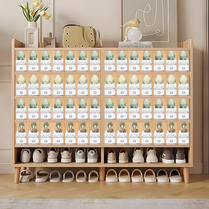 Clear Shoe Slot Organizer, 12 Pack Adjustable Shoe Slots Organizer for Closet Clear Shoe Stackers Shoe Rack Holder Shoe Space Savers for a Pair of Shoes