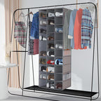 Libeder 30 Section Hanging Shoe Organizer for Closet, Hanging Closet Organizers with 6 Side Mesh Pockets, Shoe Storage Hanging Shoe Rack, Space Saving Shoe Holder