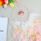 Dream Catchers, Handmade Dreamcatcher Aesthetic Room Decor, Sweet Dream Catcher Wall Decor for Bedroom, Living Room, Office (Pink)