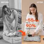 Vacuum Bags for Clothing with 55kPa Air Pump, 20 Pack Vacuum Seal Bags for Travel, Space Saver Bags for Luggage and Suitcases, Carry-on Size Compression Packing Bags