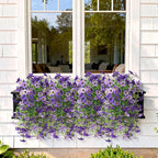 Artificial Flowers for Outdoors, 2 Pcs Fake Hanging Flowers Plants Outdoors Spring Summer Decoration, UV Resistant Faux Flower for Outdoor Planters Porch Patio Yard Window Home Decor(Gradient Purple)