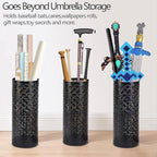 Metal Round Umbrella Stand Rack,Free Standing Umbrella Holder Bin, Canes Walking Sticks Holder for Entryway, Home, Office (Round)