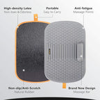 FEZIBO Standing Desk Mat with Anti Fatigue Bar, Wooden Wobble Balance Board with Ergonomic Design Comfort Floor Mat