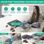 Cozy Essential Travel Vacuum Storage Bags with Rechargeable Cordless Electric Pump, Space Saver Bags for Luggage, Suitcase, Carry-On, for Clothes, Blankets, Comforters, Pillows, 6 Combo