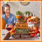 Moucuny 4 Pcs Fall Decorations for Home Wooden Turkey Decor Thanksgiving Tiered Tray Decor Thanksgiving Table Centerpiece Rustic Wooden Gobble Turkey Block Sign for Autumn Harvest Party Kitchen Shelf