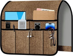 Armchair Caddy & Remote Control Holder for Couch & Recliner | Non-Slip Armrest Organizer with 6 Pockets for TV Remote, Phone, Tablet, Magazine & More, 19 x 35 Inches, Chocolate