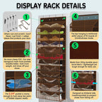 Over The Door Shoe Organizer with 12 Large Breathable Pockets - Durable Hanging Storage for the Entire Family's Shoes (Espresso)