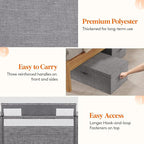 Lifewit 100L Under Bed Storage Containers, 11.8 Inch Tall Underbed Clothes Storage Organizer Bin with Sturdy Sidewalls, Bottom, 3 Lids, Deep Storage Drawer for Clothes, Shoes, Blankets, Pillows 2 Pack