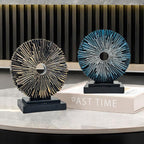 Abstract Statue for Home Decor,Office Desk Sculpture for Men,Creative Round Line Ornament for Bookshelf,Modern Decorative Sculpture,Bedroom,Livngroom,Table(Black)