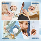 B Beauty Planet 40X Magnifying Mirror, Hand Mirror with Handle, Double Sided Hand Mirror with 40X/1X Magnification, Travel Essential Portable Foldable Makeup Mirror for Precision Makeup Clear