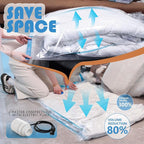 6 Pack XXL Jumbo Vacuum Storage Bags with Electric Air Pump, Space Saver Bags,Compression for Comforters and Blankets,Duvets,Pillows,Travel(47.2x35 in)