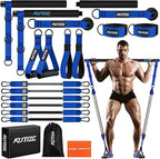 Pilates Bar Kit with Resistance Bands, Heavy Duty Pilates Equipment for Men, Training Bands with Handles for Legs, Hip, Back, Arm, Abs, Chest, Shoulders, Portable Home Gym Workout Equipment
