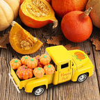 Fall Pumpkin Truck Decor Vintage Metal Truck with Pumpkins Ornament Cute Autumn Harvest Farmhouse Tabletop Tiered Tray Decoration for Thanksgiving Party Home Kitchen Office Tiered Tray Supplies