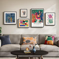 Large Framed Matisse Canvas Wall Art for Living Room, 5 Piece Abstract Modern Art Botanical Painting Prints Wall Decor, Colorful Geometric Aesthetics Henri Matisse Famous Painting Pictures for Dining Room Office Hallway
