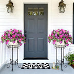 4 Pcs Artificial Fake Petunia Flowers for Outdoor Decoration, Faux Silk Petunias Flower for Spring UV Resistant Realistic Plants for Garden Balcony Yard Porch Indoor Decor(Fuchsia Lotus)