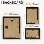 Vittanly 10 Pack Picture Frames Collage Wall Decor, Gallery Wall Frame Set for Wall or Tabletop Display, Engineered Wood and Shatter-resistant Plexiglass, Multi Sizes with 8x10, 5x7, 4x6 Frames, Black