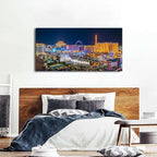 AIYISU Las Vegas Wall Art Skyline Cityscape Picture Wall Decor City Lconic Landscape Picture Nevada Sign Canvas Prints Painting Poster Modern Artwork for Bedroom Living Room Home Decoration 24x48”