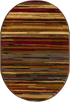 Unique Loom Barista Collection Area Rug - Icatu (2' 2" x 3' 1" Oval, Beige/Brown)