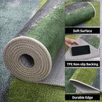 Ciicool Modern Abstract Rug for Living Room, 5'x7' Machine Washable Area Rug Non-Slip Rug, Low-Pile Contemporary Indoor Dining Floor Carpet for Bedroom Office Under Table Home Decor Green