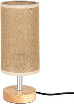 Bedside Table Lamps, Table Lamp for Bedroom, Lamps for Night Stands with Linen Lampshades, Small Table Lamp for Living Room, Office (Bulb Excluded) (Brown)