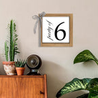 6 Inch Party of 6 Sign, Wooden Frame Family of 6 Decor, Rustic Gift for Family Indoor Table Tiered Tray Shelf Desk Farmhouse Home Decorations