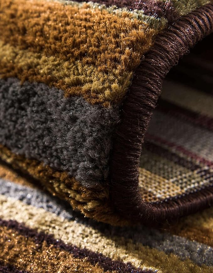 Unique Loom Barista Collection Area Rug - Icatu (5' 3" x 8' Oval, Beige/Brown)