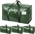 TICONN 4 Pack Extra Large Moving Bags Heavy Duty with Zippers & Carrying Handles, Durable Storage Bags Moving Boxes for Closet Organizers and Storage (4 Pack, Olive)