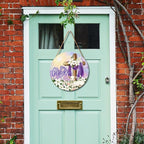 He is Risen Easter Religious Cross Sign for Front Door 12"x12" Spring Sunrise Lamb Door Hanger for Outdoor Outside Porch Christian Lily Flowers Wooden Wreath Easter Wall Hanging Decoration for House