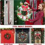 2 Pack Wreath Hanger for Front Door, 20 lbs Christmas Wreath Door Hanger, Non Scratch Over the Door Hooks for Xmas Easter Halloween Fall Wreaths Décor Welcome Sign, Adjustable from 15 to 25 in Hangers