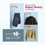 Neaties Super Heavy Duty Clothes Hangers 100+ Pack (324 Count) – Made in the USA - 10lb Capacity, Thick Plastic Hangers for Pants, Coats, Jackets, Jeans and Adult Clothing – White & Blue