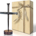 LeMeeOly Jesus Christ Crucifixion Nail Metal Cross Wooden Base, Religious Gifts for Mom Mothers Day, Baptism & Religious Gifts for Men Women,Christian Home Decor (Solid Wood Base)