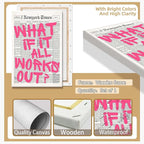 Drimiler Retro Newspaper Pink Font Poster What If It All Works Out Canvas Wall Art Positive Affirming Quote Minimalist Prints Painting For Home Bedroom Dorm Wall Decor 16x24in Wframed