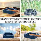 Cigar Ashtray with Large Wide Rests Suit for Any Gauge Cigars,Silicone Cigar Ashtrays for Outdoors Indoor Patio Outside,Unbreakable/Burn-resistant/Non-slip Ashtray (Navy Blue)