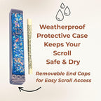 Sparkling Art Glass Mezuzah - Easy Mount Indoor or Outdoor - Weatherproof Metal Case - Gift Box and Non-Kosher Scroll Included - Hand Made in USA - Guaranteed for Life! (Sky)