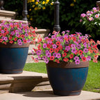 Artificial Fake Plants Flowers for Outdoor Spring Summer Decor, 12 Bundles Faux Silk Daisy for Planter Pot Colorful UV Resistant Look Real for Front Door Porch Patio Outside Yard(Purple Red)