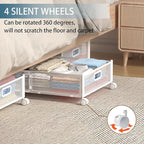 Under Bed Storage Containers, Under Bed Shoe Storage With Wheels, Foldable Bedroom Storage Organization with Handles, Under Bed Storage Bins Drawer For Clothes, Blankets And Shoes, Bedding