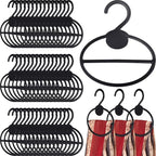 50 Pcs Scarf Hanger Plastic Holder Organizer Space Saving Scarf Organizer Clothes Hanger for Scarves Headscarves Clothing Sorting Storing (Black)