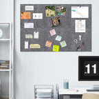 6 Pack Felt Bulletin Cork Board Tiles for Wall, 1/2" Thick Self Adhesive Pinboard Squares with 60 Pushpins, Felt Panels Wall Organizer for Photos, Pictures, Memos (11.8"x11.8"- Dark Grey)