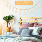 Tatuo Boho Macrame Tassel Garland for Classroom Decor Hanging Tassel Garland Bunting Boho Classroom Decor for Nursery Room Birthday Party Bedroom Dorm(4 Pieces,47.2 Inch)