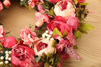 Peony Wreaths for Front Door | 23 inch Spring Front Door Wreath Summer Fall Wreaths for Outside Door or Window Decor