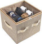 Moteph Shoe Organizer for Closet - Shoe Storage Organizer for Closet Organization with Clear Cover & Adjustable Dividers, Shoe Rack & Basket - (Light Brown, Small - 12 Pairs)
