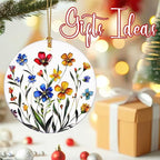 Flower Hanging Ornament, Christmas Ornaments, Xmas Decorations for Tree, Ornaments for Christmas Tree, Holiday Ornament, Flower Themed Gifts, Holiday Party Gifts, Xmas Gift Ideas - Wildflower