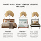Chicvillage Big Fan Decor 47", Bamboo Wall Fan for Headboard, Japanese Wall Fan Handwoven Art, Large Aesthetic Hanging, Hook Included (Beige)