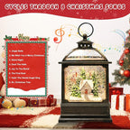 Christmas Snow Globe Lantern with 8 Music Songs & 6H Timer Water Snow Globe Lantern USB & Battery Operated for Christmas Festival Decorations Gifts (House)