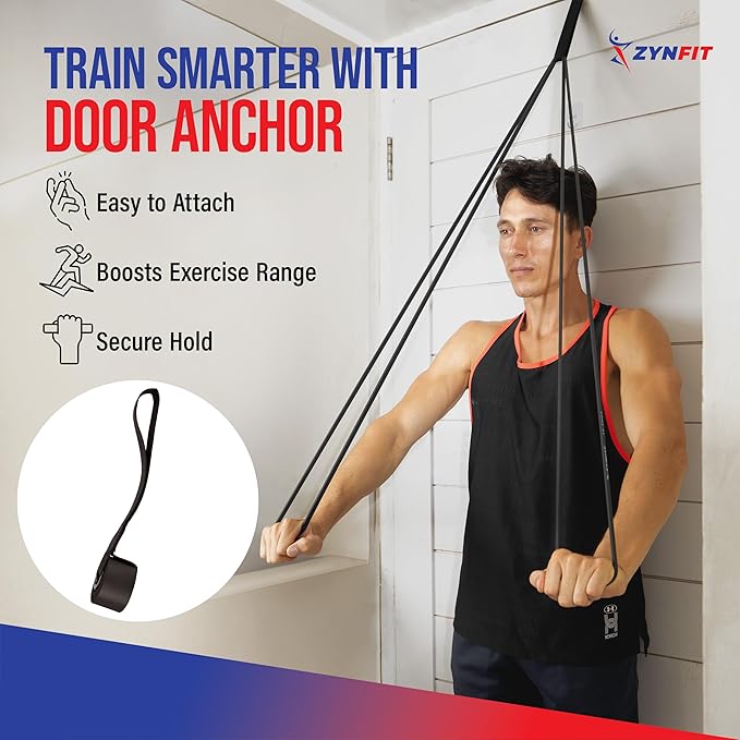 Pull Up Bands, Resistance Bands Set with Door Anchor, 5-Level Pull Up Assistance Bands for Working Out, Workout Bands for Home Gym - Get Free A.I. Workout Plan