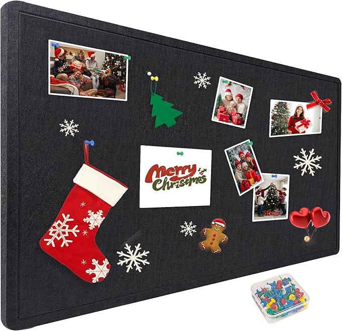 Large Bulletin Board - Foldable 36x48 Inches Cork Board Alternative with 20 Push Pins, 3' x 4' Self-Adhesive Felt Bulletin Board for Wall, Home Office Classroom Decor