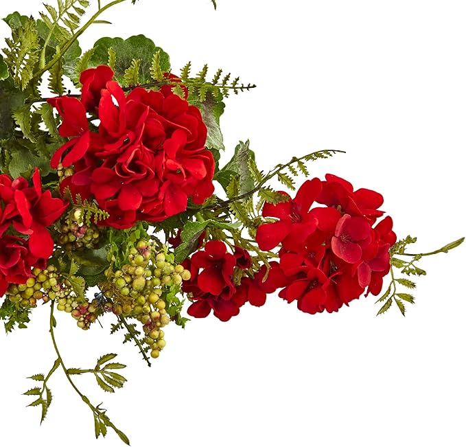 Nearly Natural 32in. Geranium and Berry Swag