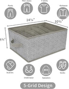 GRANNY SAYS Pants Organizer for Closet, Drawer Organizers for Clothing, Wardrobe Clothes Organizers with Divider, Clothes Organizers and Storage, Jeans, Tshirt, Organizer, Gray, 6-Pack