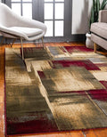 Unique Loom Barista Collection Area Rug - Timor (9' x 12' Rectangle, Multi/ Red)
